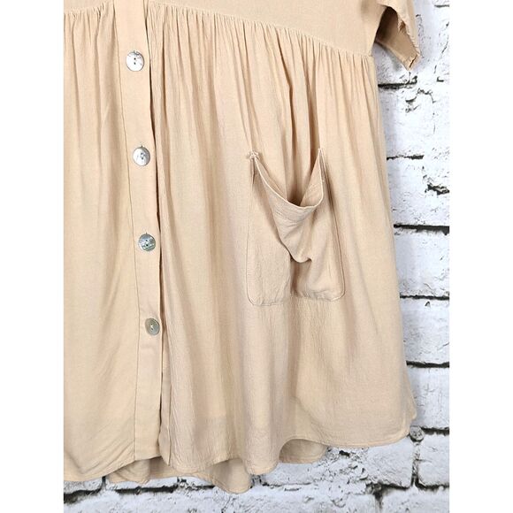 AMARYLLIS x ASHLEE NICHOLS Baby Doll Button-Front Dress Pockets Oversized XS - Picture 4 of 8